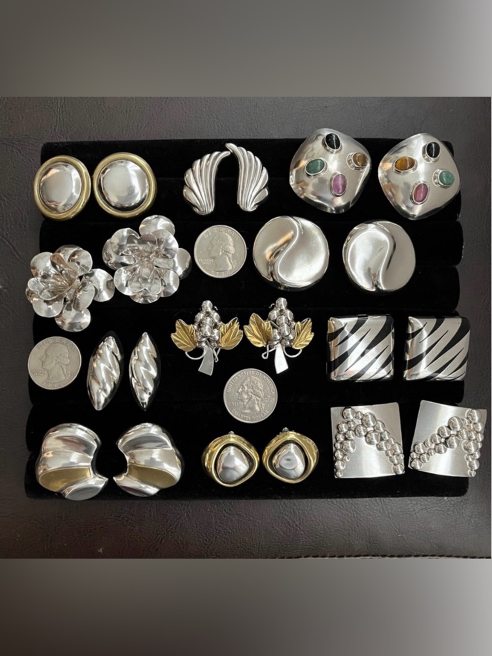 Taxco/Mexican sterling silver clip on earrings Sold individually